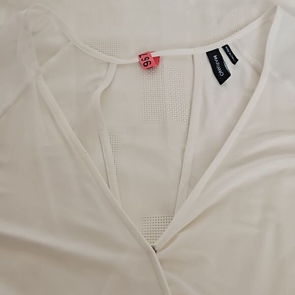 Marciano Women's Puff Sleeves With Elastic Waistband Size Small Off White - Picture 14 of 16